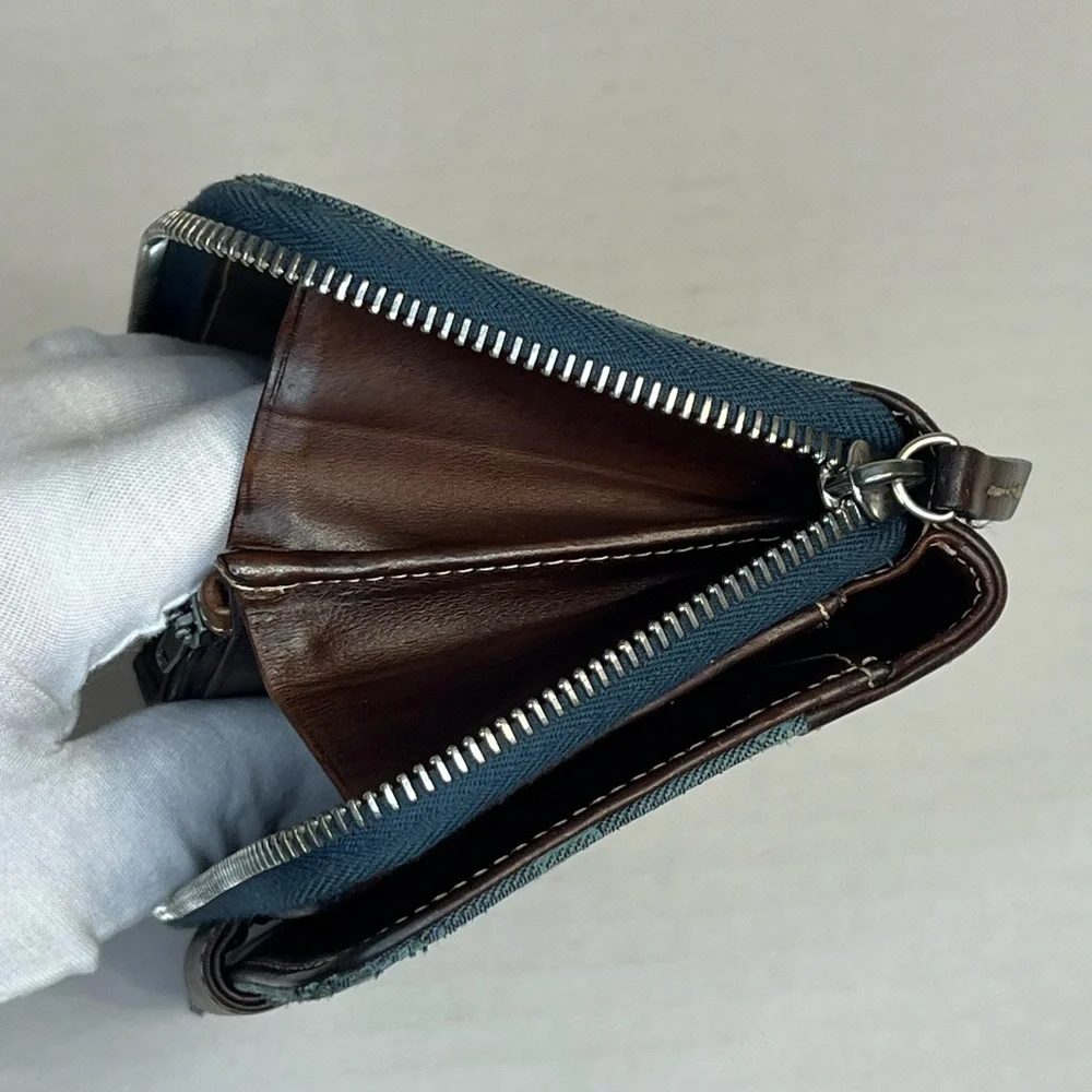 Dooney & Bourke Monogram‎ Canvas and leather checkbook wallet